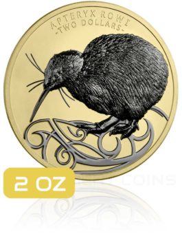 Kiwi 2 Oz High Relief Gold Ruthenium 2020