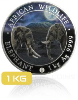 Somalia Elefant 1 KG Silber limited Night Edition 2020