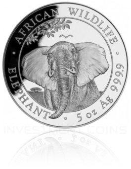 Somalia Elefant 5 OZ Silver Coin 2021